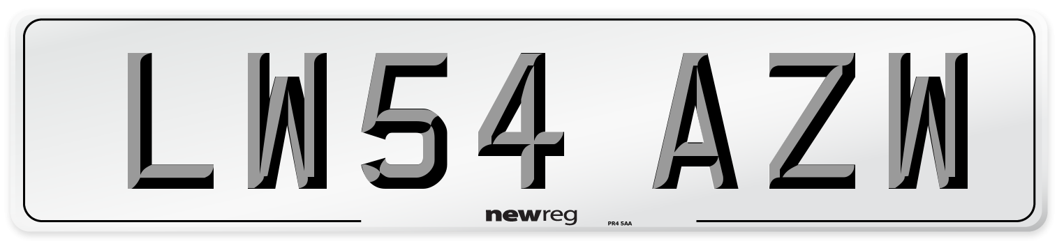 LW54 AZW Number Plate from New Reg
